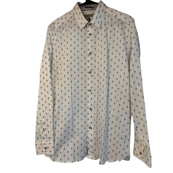 New Ted Baker Mens Long Sleeve Diamond Pattern Shirt Size 5 XL RP10506 - Picture 2 of 9